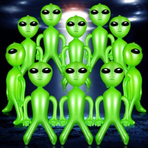 35 inch halloween inflatable alien green alien giant inflatable alien inflate toy for birthday alien theme party decorations(6 pieces)