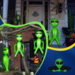 35 Inch Halloween Inflatable Alien Green Alien Giant Inflatable Alien Inflate Toy for Birthday Alien Theme Party Decorations(6 Pieces)