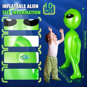 35 Inch Halloween Inflatable Alien Green Alien Giant Inflatable Alien Inflate Toy for Birthday Alien Theme Party Decorations(6 Pieces)