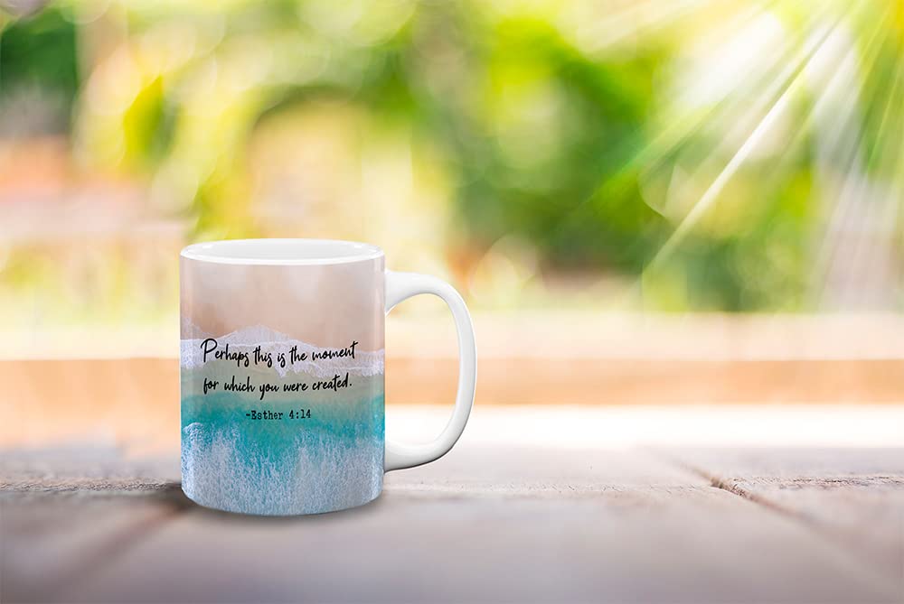 TJ Originals Esther 4:14 Perhaps This Is The Moment Gifts for Her - Bible Verse Graduation Drinkware- 11oz Ceramic Mug - Best Christian Office BFF Gifts for Women Friends