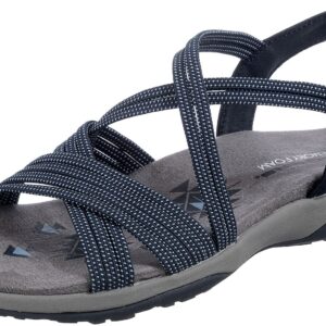 Skechers Women's, Reggae Slim - Turn It Up Sandal Navy 7 M