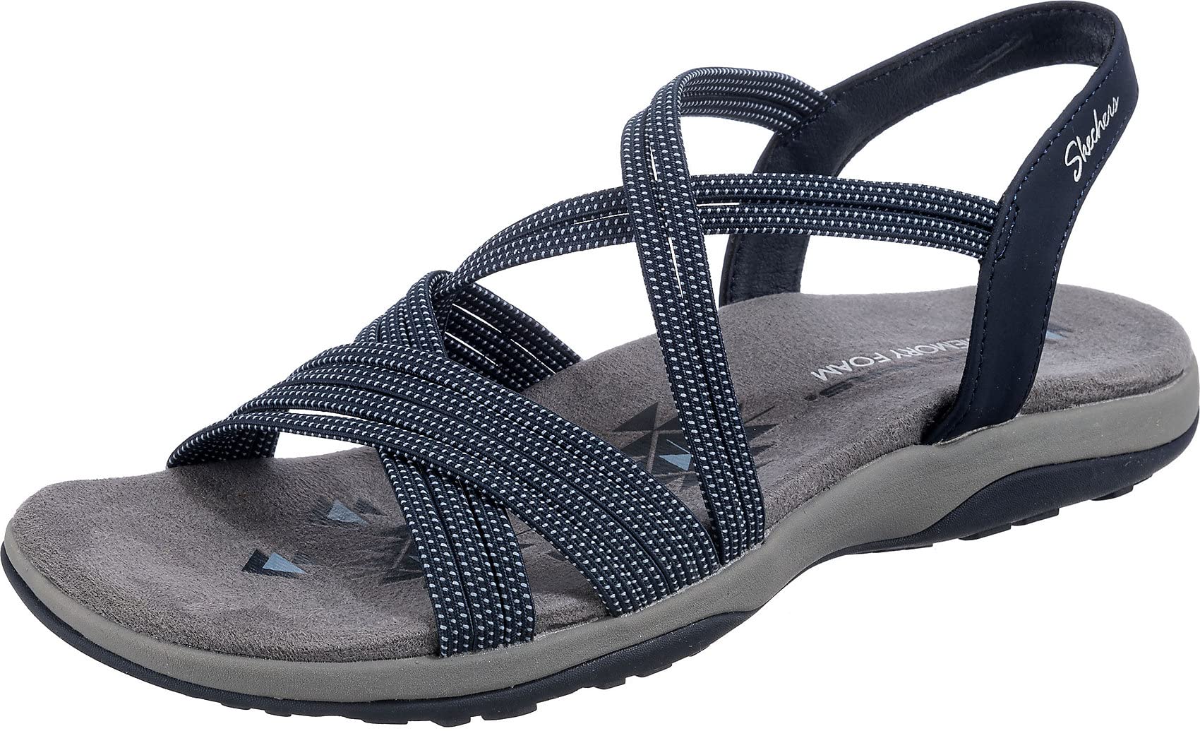 Skechers Women's, Reggae Slim - Turn It Up Sandal Navy 7 M