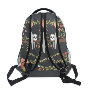 MNSRUU Kid Sloth Backpack Elementary School Backpack Sloth Kid Bookbags for Boys Girl Ages 5 to 12