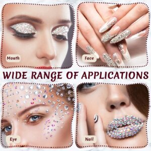 9 Sheets Bindi Dots Nose Stud Stickers Body Face Eye Ear Fake Crystals Gems Jewelry Self Adhesive Fake Nose Ring Stud Rhinestones Non Piercing for Women Girl Makeup Party Accessory Decoration