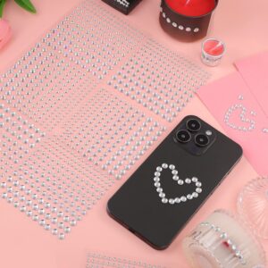 1320 Pcs 8 Sheets Rhinestone Stickers 3/4/5/6 mm Hair Gems Self Adhesive Face Rhinestones Gems Jewels for Halloween Decorations Makeup Hair Body