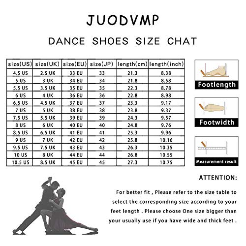 JUODVMP Women T-trap Latin Dance Shoes Satin Ballroom Performance Salsa Tango Black Dance Shoes Model WX2,7cm,6.5 US