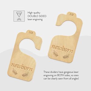 Baby Closet Dividers (Classic) by Eli with Love - 8 Premium Wood Double Sided Baby Closet Size Dividers - Ideal Baby Clothes Dividers for Closet – Organize Nursery Closet Hangers by Size/Age