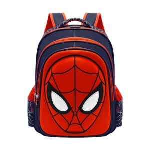 toddler school backpack 3d comic schoolbag waterproof lightweight backpack for elementary student schoolbag kids (navy l)