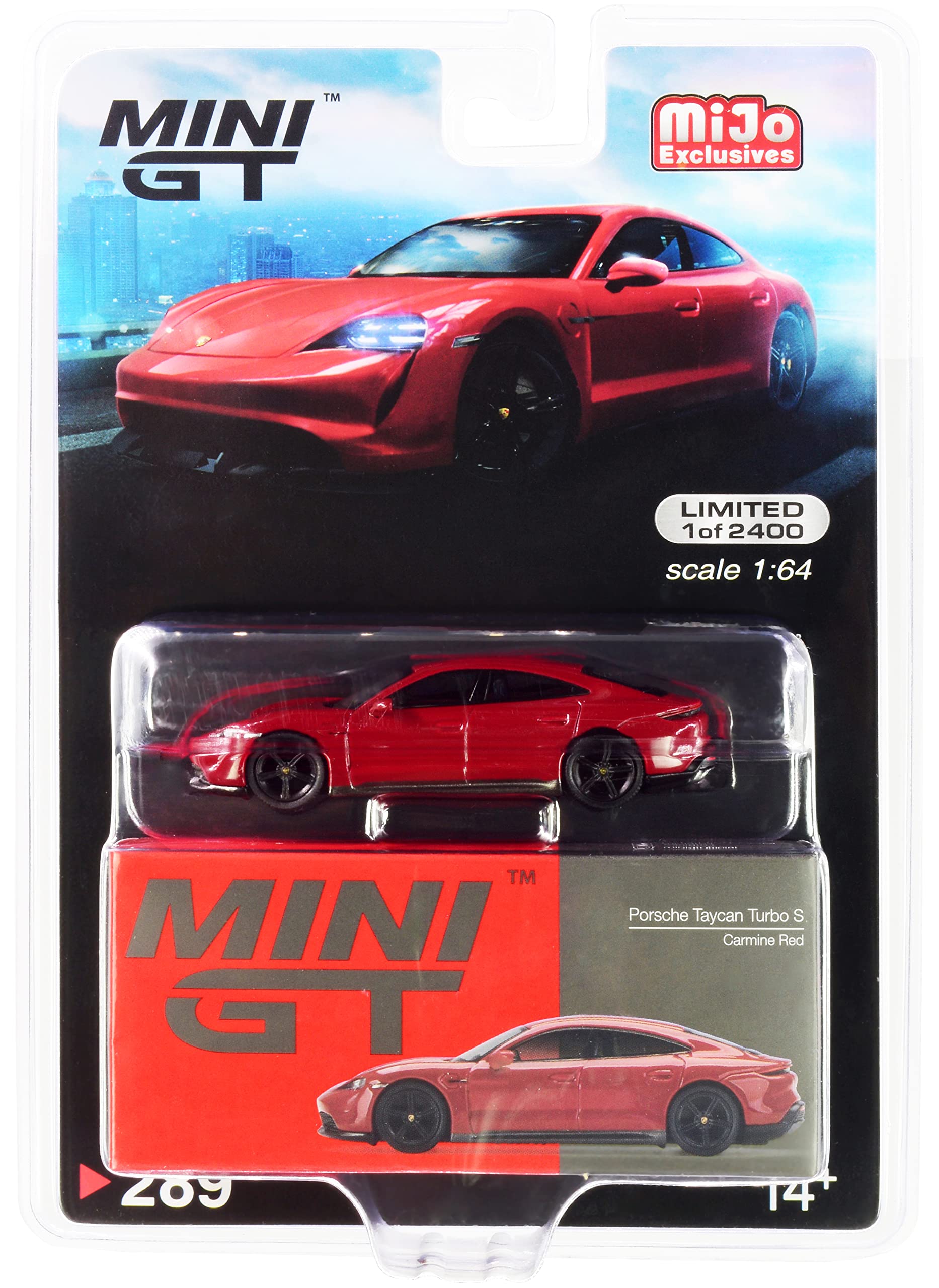 TSM Model Taycan Turbo S Carmine Red Limited Edition to 2400 Pieces Worldwide 1/64 Diecast Model Car by True Scale Miniatures MGT00289