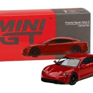 TSM Model Taycan Turbo S Carmine Red Limited Edition to 2400 Pieces Worldwide 1/64 Diecast Model Car by True Scale Miniatures MGT00289