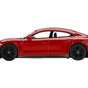 TSM Model Taycan Turbo S Carmine Red Limited Edition to 2400 Pieces Worldwide 1/64 Diecast Model Car by True Scale Miniatures MGT00289