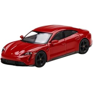 TSM Model Taycan Turbo S Carmine Red Limited Edition to 2400 Pieces Worldwide 1/64 Diecast Model Car by True Scale Miniatures MGT00289