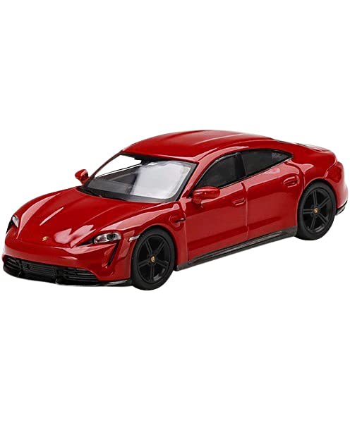 TSM Model Taycan Turbo S Carmine Red Limited Edition to 2400 Pieces Worldwide 1/64 Diecast Model Car by True Scale Miniatures MGT00289