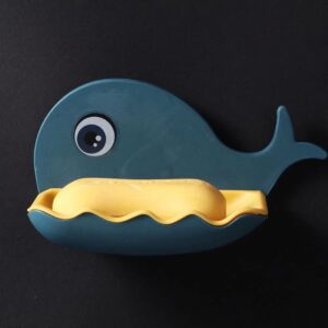 2pack cute soap dish, whale shape wall-mounted soap tray whale sponge holderfor counter top bathroom kitchen and shower