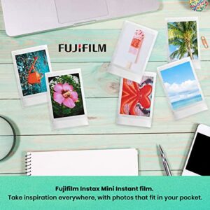 Fujifilm Instax Mini 11 Instant Camera Blush Pink Bundle with Instax Mini Twin Pack Film + Glitter Photo Album Holds 64 Photos + Groovy Case + Cloth (5 Items)