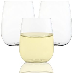 youngever 9 pack plastic white wine glasses, 15 ounce shatterproof wine glasses