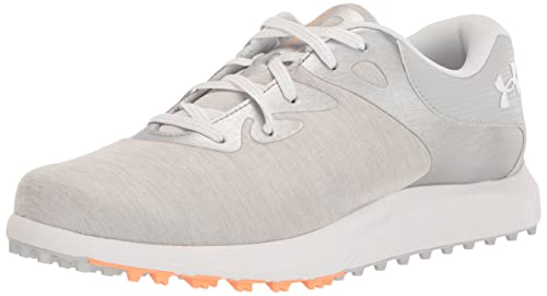 Under Armour Women's Charged Breathe 2 Knit Spikeless Cleat, (100) Halo Gray/Halo Gray/White, 10, US