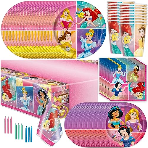 Disney Princess Birthday Decorations Set | Disney Princess Birthday Party Supplies | Disney Princess Party Decorations | Disney Princess Party Supplies Featuring Tiana, Cinderella, Beauty and the