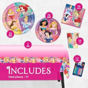 Disney Princess Birthday Decorations Set | Disney Princess Birthday Party Supplies | Disney Princess Party Decorations | Disney Princess Party Supplies Featuring Tiana, Cinderella, Beauty and the