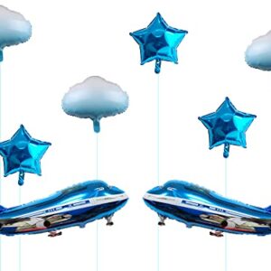 31inch Large Airplane Blue Party Decoration Airplane Balloon Birthday Party Supplies (Two airplanes)