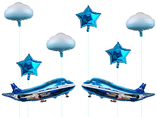 31inch Large Airplane Blue Party Decoration Airplane Balloon Birthday Party Supplies (Two airplanes)