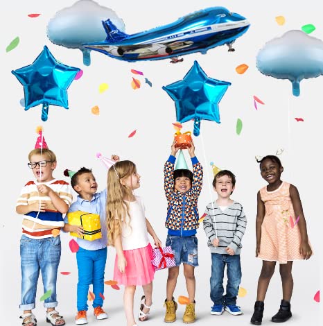 31inch Large Airplane Blue Party Decoration Airplane Balloon Birthday Party Supplies (Two airplanes)