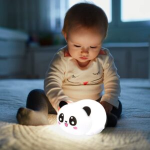 AULTRA Panda Night Light for Kids, Color Changing Kids Night Light Panda Lamp, Panda Room Decor for Girls Cute Night Light, Silicone Nursery Baby Night Light, Cute Gifts for Kids (Panda)