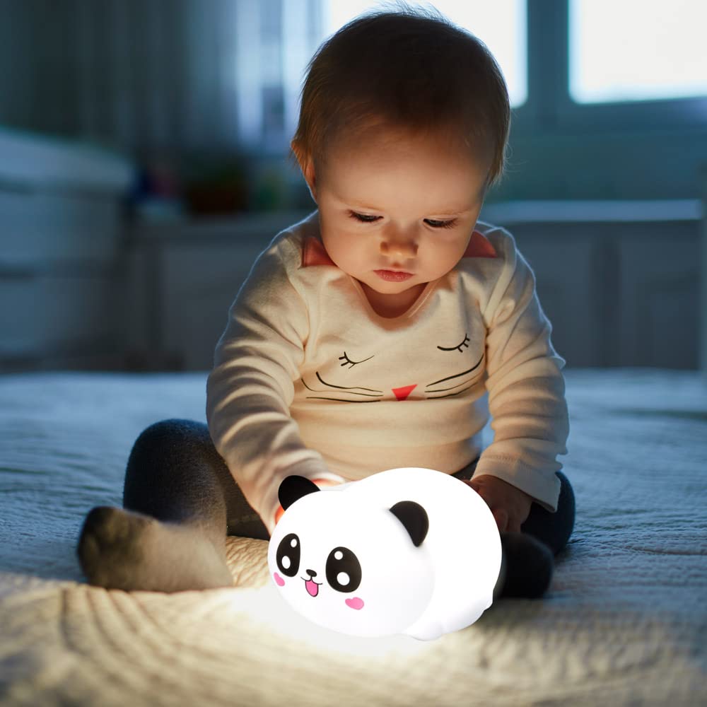 AULTRA Panda Night Light for Kids, Color Changing Kids Night Light Panda Lamp, Panda Room Decor for Girls Cute Night Light, Silicone Nursery Baby Night Light, Cute Gifts for Kids (Panda)