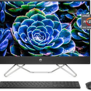 HP Essential All-in-One 27" FHD Desktop, AMD Ryzen 5 5500U, 16GB RAM 1TB PCIe NVMe M.2 SSD+1TB HDD, Wi-Fi, Bluetooth, Windows 11 Home, Black