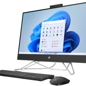 HP Essential All-in-One 27" FHD Desktop, AMD Ryzen 5 5500U, 16GB RAM 1TB PCIe NVMe M.2 SSD+1TB HDD, Wi-Fi, Bluetooth, Windows 11 Home, Black