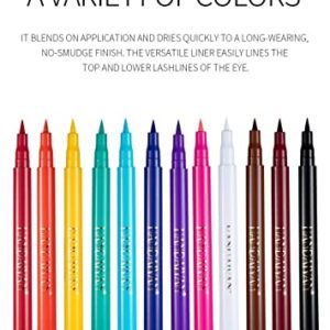 BestLand 12 Colors Matte Liquid Eyeliner Set Rainbow Colorful Neon Eyeliner Pencil Pigmented Waterproof Smudgeproof Long Lasting Gel Eye Liner Christmas Makeup Gift Kit for Women (Set E)