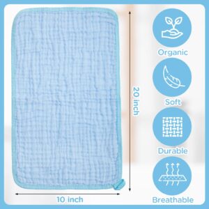 Tudomro 20 Pack Muslin Burp Cloths 20 x 10 Inch Absorbent Baby Burping Cloth 6 Layers Baby Rags Face Towels, 5 Colors