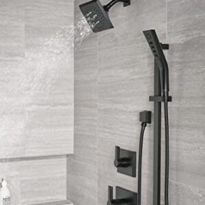 Delta Faucet Pivotal 3-Setting Matte Black Shower System Including Black Shower Head, Slide Bar Handheld Shower, Shower Handle, Shower Diverter and Shower Valve Kit, Delta Shower Trim Kit, Matte Black