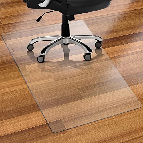 Clear Floor Mat for Office Chair - 48"×36" Plastic Chair Mat for Hardwood/Tile Floors, Multi-Purpose Non-Slip Computer & Desk Chair Mat, Heavy Duty Floor Protector for Rolling Chair Home Office -1.5mm