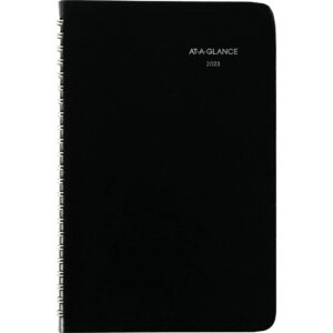 AT-A-GLANCE 2023 Weekly Planner, DayMinder, Hourly Appointment Book, 5-1/2" x 8-1/2", Small, Tabbed Telephone/Address Pages, Black (G21000)