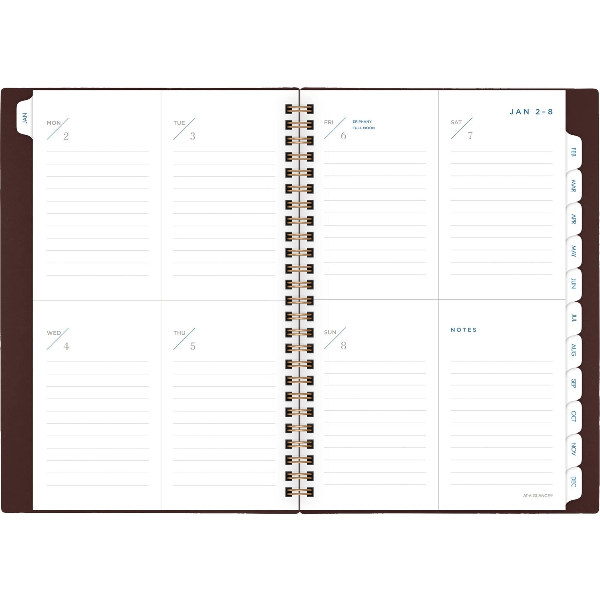 AT-A-GLANCE 2023 Weekly & Monthly Planner, 5-1/2" x 8-1/2", Small, Monthly Tabs, Signature, Maroon (YP200L50)