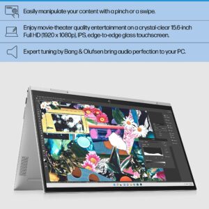 HP Envy x360 Convertible, Intel® Core i5-1240P Processor, Iris X Graphics, 12 GB Memory RAM, M.2 SSD, Windows 11 Home (15-es2023nr, Natural Solver Aluminum)