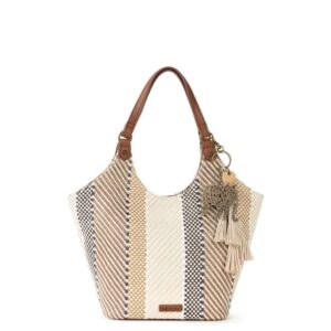 sakroots roma small shopper, tobacco batik woven