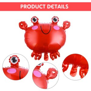 Prasacco 5 Pieces Sea Animals Balloons, Under The Sea Party Decorations Water Balloons Seahorse Starfish Puffer Fish Crab Octopus Balloon for Birthday Under The Sea Ocean Party Decorations