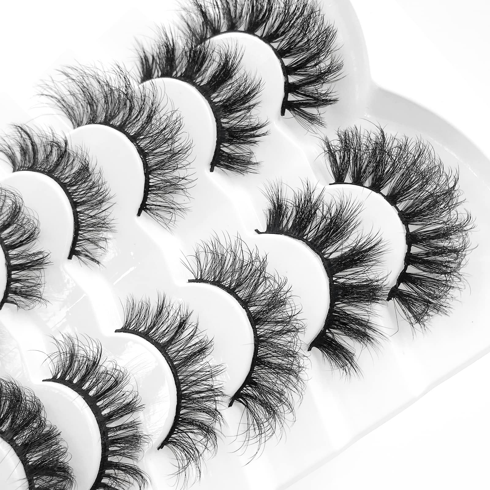 IFLOVEDEKD 7 Styles False Eyelashes 7 Pairs Eyelashes Natural Look 3D Fake Eyelashes 100% Handmade Long Lashes Natural Look Dramatic Lashes Pack Reusable Natural Lashes Soft Fluffy Eye Lashes