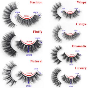 IFLOVEDEKD 7 Styles False Eyelashes 7 Pairs Eyelashes Natural Look 3D Fake Eyelashes 100% Handmade Long Lashes Natural Look Dramatic Lashes Pack Reusable Natural Lashes Soft Fluffy Eye Lashes