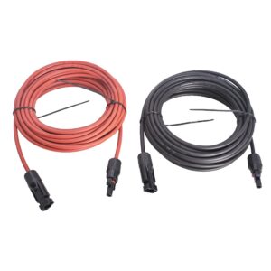 kimllier 15ft solar panel extension cable wire with male and female connector black and red 12awg