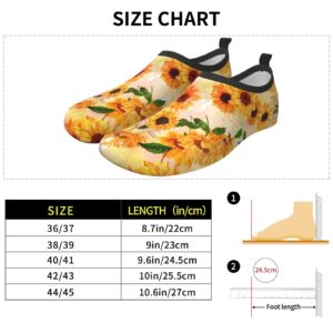 Sunflower Water Shoes for Men Women Aqua Socks Barefoot Quick-Dry Beach Swimming Shoes for Yoga Pool Exercise Swim Surf