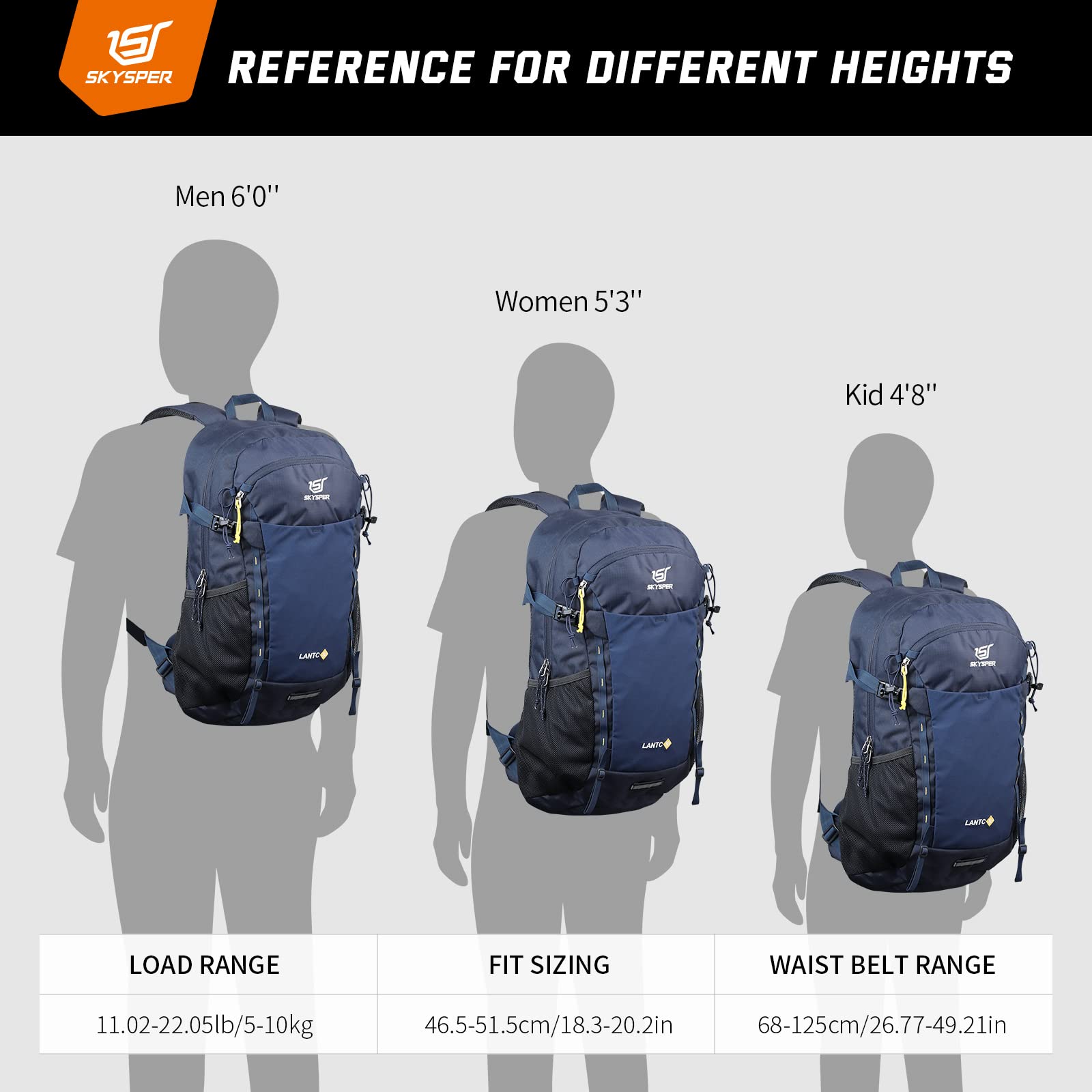 SKYSPER Hiking Daypack 30L Camping Backpack, Day Packs for Men Women Travel Outdoor Camp