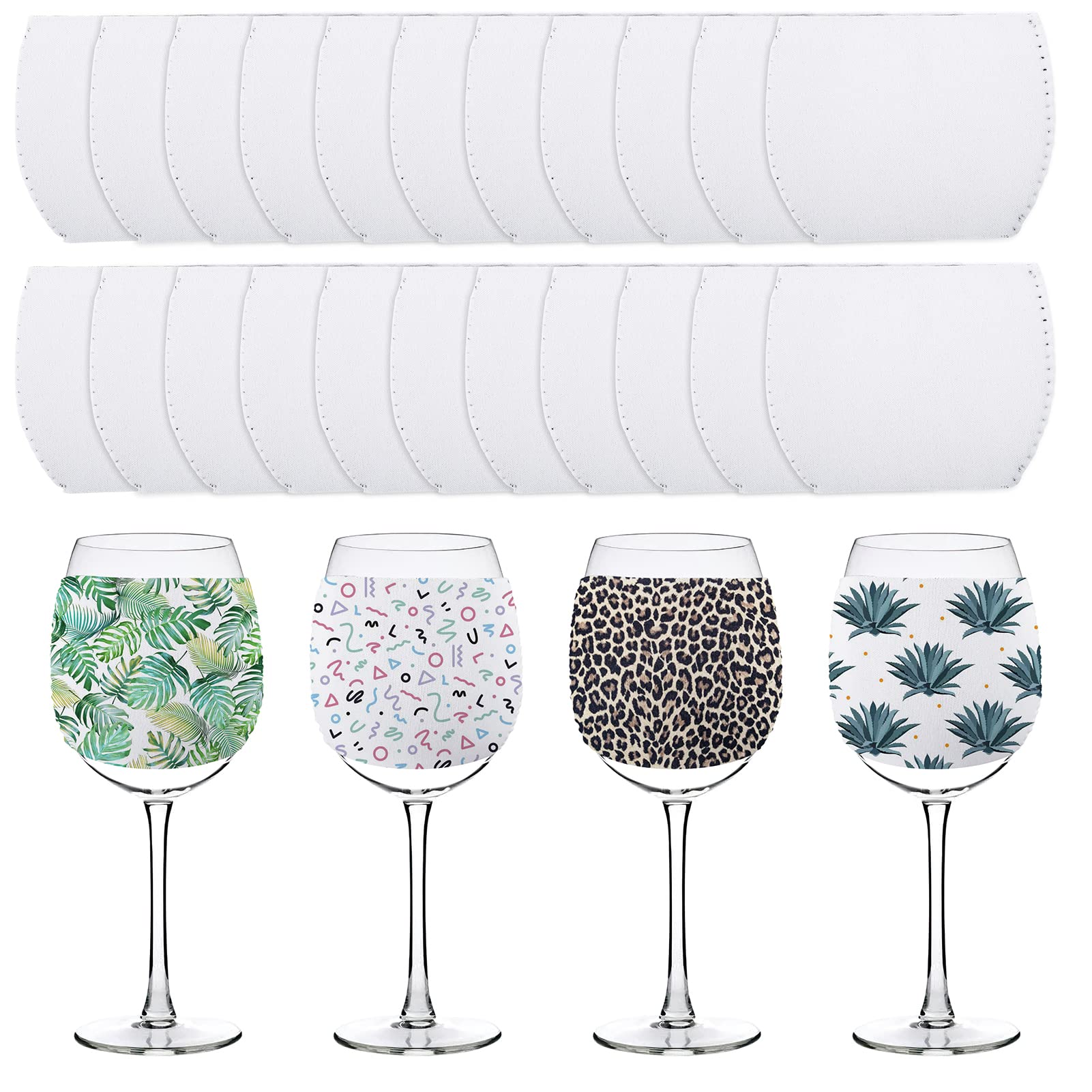 Bulk Sublimation Blank Wine Glass Sleeve Neoprene Wine Glass Sleeve Sublimation Neoprene Insulator Cover for Wine Glass Sublimation Ornaments Supplies