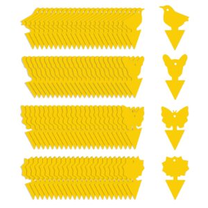 xnfud yellow sticky traps gnat traps-48 pcs insect killer for fruit fly,gnat,mosquito and bugs, indoor or outdoor use,insert or hang,extremely sticky fly trap, non-toxic,odorless,4 shapes