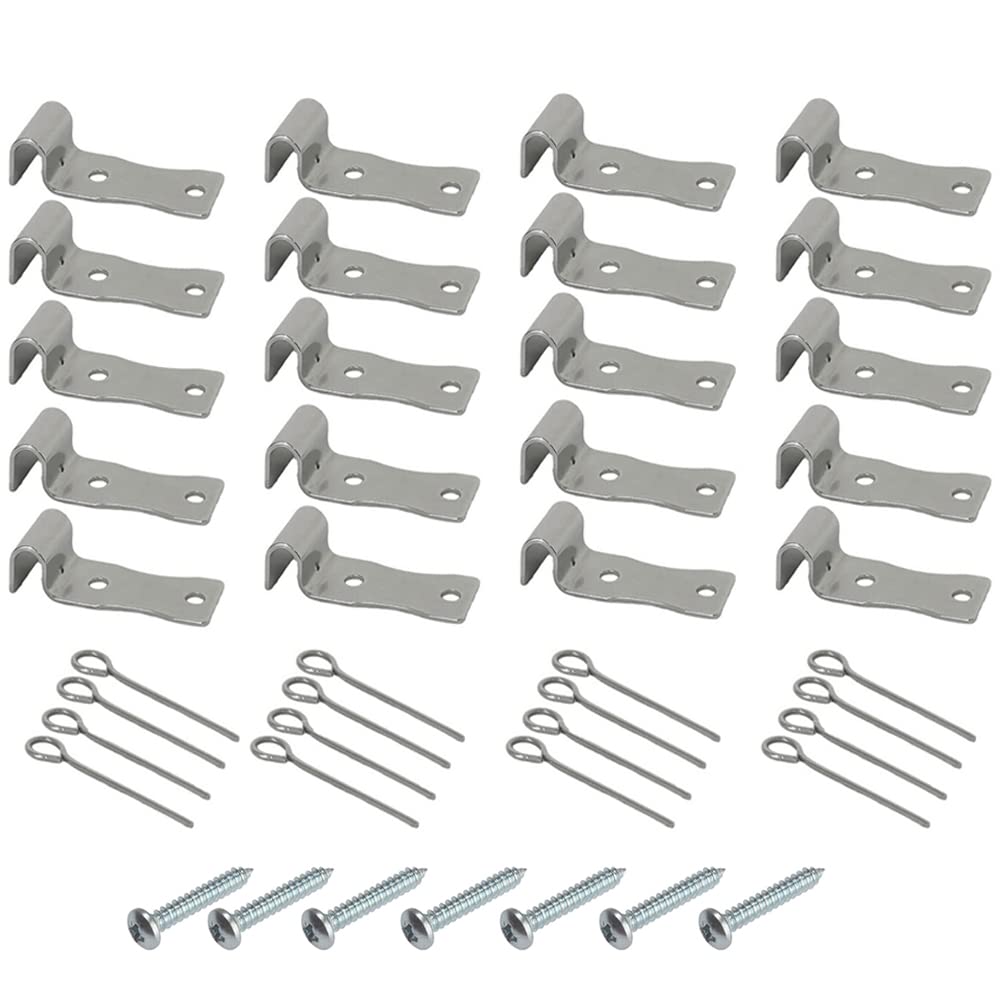 Jikaihong 20 Pack Sofa Zig Zag Spring Repair Brackets, Sofa Spring Repair Kit Includes All Hardware, Silver