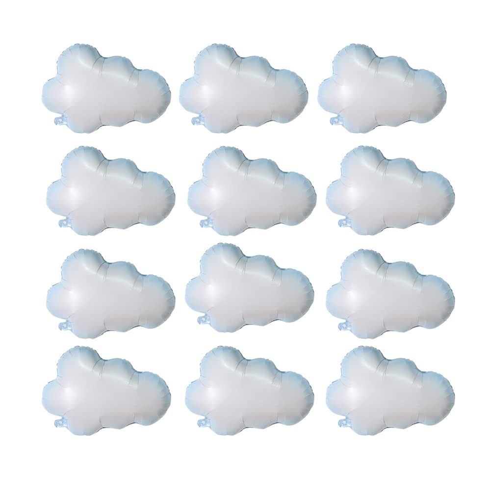 12 Pieces White Cloud Foil Balloons For Baby Shower Boys Girls Birthday Wedding Themed Decoration Party Supplies