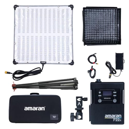 Aputure Amaran F22X Flexible Led Video Light BI-Color 2500K~7500K,200W,9 Lighting FX with Honeycomb Grid Soft Box,Support App Control