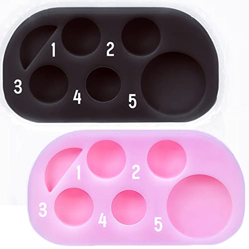 Lash Lift Brow Lamination Palette, Rapid Eyelash Eyebrow Lifting Tray, DIY Tint Mixing Tool For Perming Lashes at Home Salon Usage -1000 Applications (Pink Black 2 pcs Set)